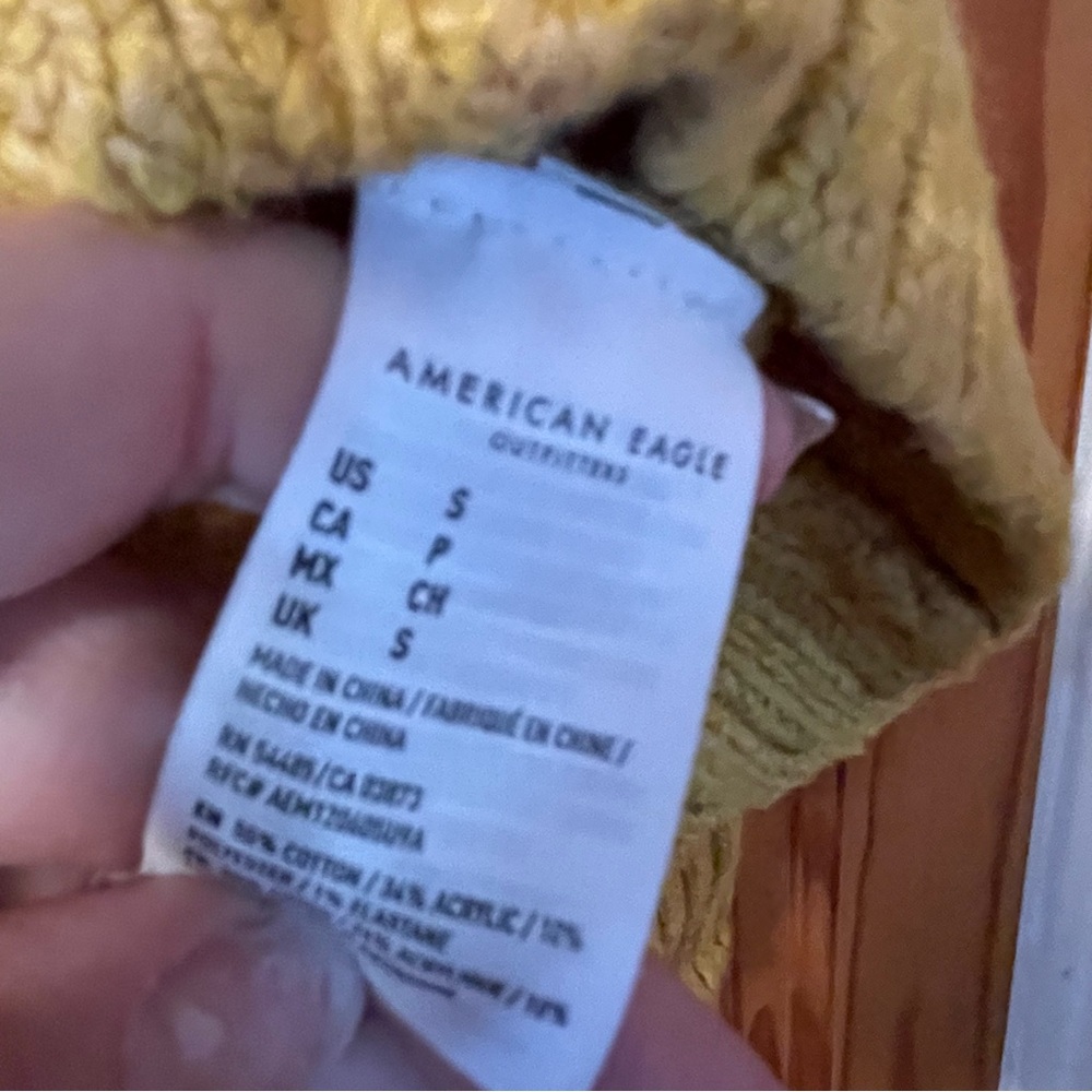 American Eagle Outfitters Mustard Fair Isle Yoke Crewneck Sweater - Picture 7 of 9